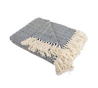DII Home Essentials 100% Cotone Chevron Herringbone Throw per Interni/Esterni Campeggio BBQ, spiagge Everyday Coperta, Nautical Blue, 50 x 60 Inches