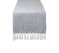 DII Intrecciato Cotone Runner Perfetto per Estate, Feste e Uso Quotidiano Diamante 15x72 French Blue
