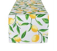 DII Lemon Bliss - Runner da tavolo, collezione antimacchia e impermeabile, 35,5 x 274 cm