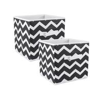 DII non intrecciato in poliestere bin chevron nero nero set di 2