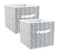 DII Nonwoven Polyester Cube Herringbone Gray Square (Set of 2)