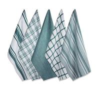 DII Oversize, Ultra Assorbente, di qualità Professionale, strofinaccio in Cucina per Uso Quotidiano, 45,7 x 71,1 cm, Set di 5 - Grigio, Cotone, Teal, 18 x 28
