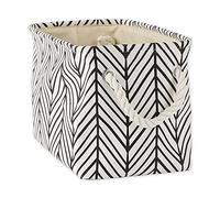 DII Polyester Container with Handles Cestino portaoggetti in Poliestere, Bianco Sporco, S