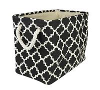 DII Polyester Container with Handles, Lattice Storage Bin, Small, Black