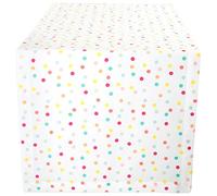 DII Riutilizzabile e lavabile in lavatrice, cotone, a pois, runner da tavolo, 14 x 72 cm