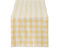 DII, Runner da tavola a quadri, collezione Tabletop, in 100% cotone, lavabile in lavatrice, 35,5 x 264 cm, giallo