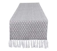 DII Runner da tavola in Cotone Intrecciato, Perfetto per L'Estate, Le Feste in Vacanza e l'uso Quotidiano., Cotone, Grigio., 15 x 72 Inches