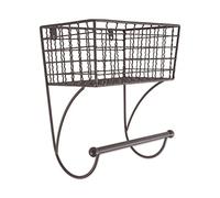 DII Rustic Farmhouse Bathroom Décor Mensola Parete in Metallo con Barra portasciugamani, Piccola, Small Towel Bar