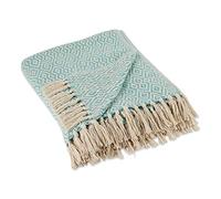DII Rustic Farmhouse - Coperta in tessuto con doppio diamante, 50 x 60 cm, colore: Verde acqua