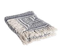 DII Rustic Farmhouse Cotone Adobe Stripe Coperta con Frange per Poltrona, Divano, Picnic, Campeggio, Spiaggia, e l' Uso Quotidiano, 127 x 152,4 cm - Adobe Stripe Minerale Adobe Striscia Navy