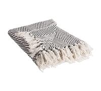 DII Rustic Farmhouse Cotone Chevron Coperta con Frange per Poltrona, Divano, Picnic, Campeggio, Spiaggia, e l' Uso Quotidiano, 127 x 152,4 cm - Urban Chevron Minerale Urbano a Zig-Zag Mineral