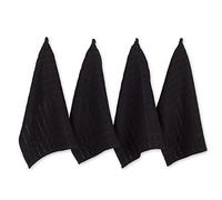 DII - Set di Asciugamani per Piatti, 4 Pezzi, Colore: Nero