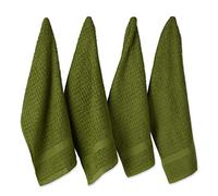 DII Set di strofinacci a nido d'ape, in cotone, tinta unita, verde antico, 15 x 26 cm