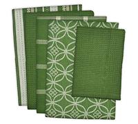 DII - Set di strofinacci da cucina in tessuti assortiti, 45,7 x 71,1 cm, 33 x 33 cm, verde salvia, 5 pezzi