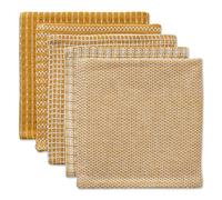 DII Set Strofinacci Assortiti, Cotone, Oro Miele, 12x12