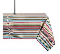 DII Summer Stripe Outdoor Tablecloth With Zipper