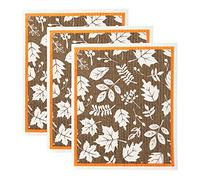 DII Swedish Dishcloths for Kitchen & Cleaning, Reusable, Washable & Dishwasher Safe, Biodegradable, 7.75 x 6.75, It's Fall Y'all, 3 pezzi