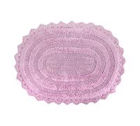 DII - Tappetino da bagno rotondo in cotone all'uncinetto per vasca da bagno, vasca da bagno, lavandino e WC, malva, 21x34 Oval