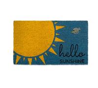 DII Tappetino decorativo in fibra di cocco, Hello Sunshine, blu, 1'6" x 2'6" (rettangolare)