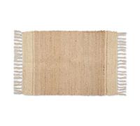 DII Tappeto in juta con telaio a mano, 5 x 90 cm, strisce bianche