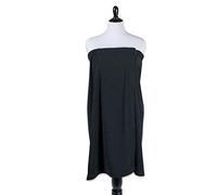 DII Telo Doccia Regolabile con Chiusura Auto-fissante, in Microfibra Super Morbida, Nero, L