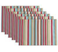 DII Tovaglia 100% Poliestere, Resistente agli Urti, Lavabile in Lavatrice, con Cerniera, per tavoli Esterni con Ombrello, Rotondo, 132,1 cm, a Foglia di Banana, 4 posti, Summer Stripe, Placemat