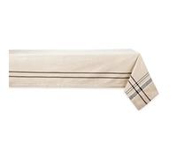 DII - Tovaglia in lino per tavolo da pranzo in stile rustico, 60 x 104 cm, colore: tortora/nero