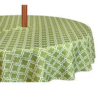 DII Tovaglia per la primavera e l'estate, impermeabile, con cerniera e foro per ombrello, per feste in cortile, barbecue e riunioni di famiglia (152,4 cm rotonda - Sedili da 2 a 4) Fresh Spring Reticolo
