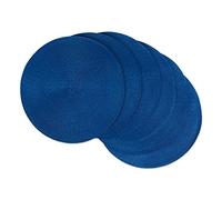 DII - Tovaglietta rotonda in tessuto classico, per interni ed esterni, per uso quotidiano, cene in famiglia o vacanze, diametro 38,1 cm, colore blu nautico, 6 pezzi
