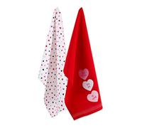 DII Valentine's Day Collection - Set di 2 strofinacci da cucina, 45,7 x 71,1 cm, Sweet Talk