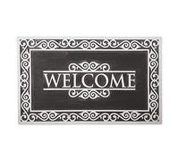 DII Zerbini in gomma collezione All Weather, 18x30, Silver Welcome Scroll
