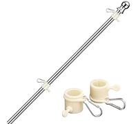 diig - Kit Asta per Bandiera Americana, 1,8 m, in Acciaio Inox, Resistente, con Bandiera Americana e Staffa, antiruggine per Esterni (Asta per Bandiera + Bandiera + Staffa), 6FT-Flagpole