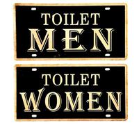 DiiliHiiri 2 poster da bagno uomo/donna - 30 x 15 cm - ideale per bar - pub - caffetteria o barbiere - segnaletica WC - WC - WC - WC - bagno - cartello - cartello - cartello - segno (2651-15-16)