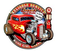 DiiliHiiri Cartello Hot Rod - Targa in metallo di Garage vintage (32 x 30 cm) - Targa metallica retrò stile antico - Decorazione per bar - Lamiere vintage - Officina meccanica - Garage - (9554)