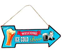 DiiliHiiri Cartello in lamiera di birra - 40 x 15 cm Originale Poster Retro di American Retro Sign Company per Bar Pub Caffetteria Garage e Officina Decorazione Cartello Vintage anni 50 (9544-2) Ice c