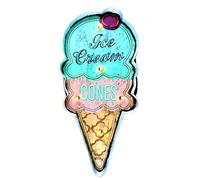 DiiliHiiri Cartello luminoso per gelateria - Originale cartello retrò di American Retro Sign per bar pub caffetteria e cucina. Targa vintage anni '50. 41 x 23 x 5 cm (9113)