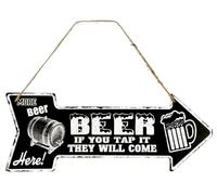 DiiliHiiri Targa in lamiera di birra - 40 x 15 cm originale poster retrò di American Retro Sign Company per Bar Pub Cafeteria Garage e officina. Targa vintage anni '50. (9544-1) Beer