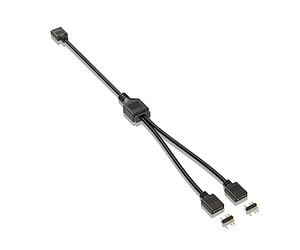 DIioee di Prolunga 5V un 3 Pin per Scheda Madre del Computer Prolunga di Collegamento Hub 1 Punto 2 Splitter ARGB, Nero