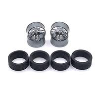 DIioee Set di Pneumatici nel Gomma per Cerchioni nel Metallo per 284131 K969 K989 P929 Mini-Z Mini-Q Mini-D IW04M 1/28 Ricambi per Auto RC,4