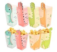 DIIOOMIEEU 12 scatole di dinosauri secchi di carta per cartoni animati sacchetti per biscotti scatole per film notte festa di compleanno