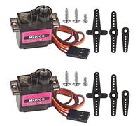 Diitao 2PCS MG90S 9g Servomotore Micro Servo Metal Geared Motor Kit Mini Servo per RC Robot Elicottero Aereo Controlli Barca Auto con Cavo (MG90S)
