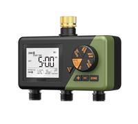 Diivoo Ottone Centralina Irrigazione 3 Vie, Timer Irrigazione con Ampio Display LCD, Ritardo Pioggia e Irrigazione Manuale, Temporizzatore Irrigazione per Giardino, Prato, Cortile