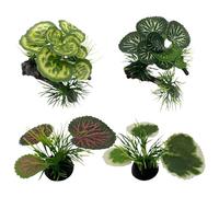 DiiWmme 4 piante ornamentali per acquario, piante artificiali in plastica verde, piante acquatiche finte, piante acquatiche, accessori decorativi per la casa e l'ufficio