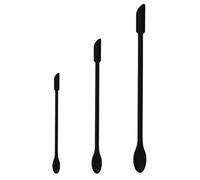 DiiWmme Set di 3 mini spatole in silicone di diverse dimensioni per trucco e raschietti da cucina, con manico lungo per trucco, marmellata, lozioni (nero)