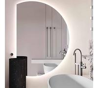 Dijateman 130cm Grande Senza Cornice Retroilluminato Specchio con Anti Nebbia, 110cm Intelligente Specchio Montato a Parete, 3 Colori, Taglio Sinistro/Destro(Left cut,100cm)