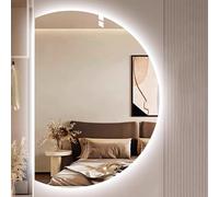 Dijateman 3 Colori Dimmerabile Anti Nebbia Specchio da Bagno, Retroilluminato Semicerchio Specchio Decorativo, con Interruttore Tattile, Taglio Sinistro/destro(Right,110cm/43in)