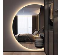 Dijateman 3 Colori Dimmerabile Senza Cornice LED Illuminato Specchio da Bagno, Retroilluminato Anti Nebbia Intelligente Specchio da Trucco, Taglio Sinistro/destro(Right cut,130cm/51in)