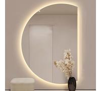 Dijateman Dimmerabile Intelligente Specchio Montato a Parete con Anti Nebbia, Grande Senza Cornice Retroilluminato Specchio Decorativo, 3 Colori, Antideflagrante(Left,43''x28'')