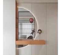 Dijateman Grande 120cm Specchio Vanity Bagno con Anti Nebbia, 100/80cm Irregolare Mezza Luna Illuminato Specchio a Figura Intera, 3 Colori Retroilluminato(Right,80cm/32in)