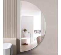 Dijateman Grande Mezza Luna Specchio Vanity Bagno con Illuminazione, Intelligente Regolabile Retroilluminato Illuminato Specchio Cosmetico, 3 Colori Anti Nebbia(Cut left,50 * 100cm)